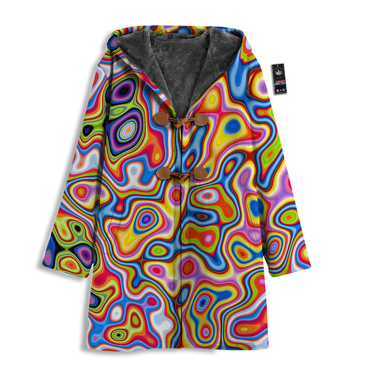 Trippy Rainbow Psychedelic Print Men's Windbreaker Jacket-grizzshop