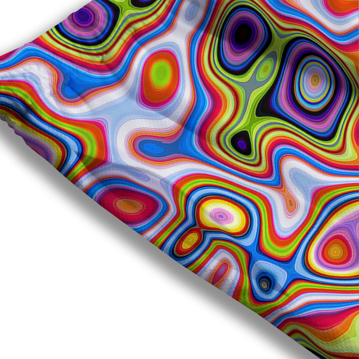 Trippy Rainbow Psychedelic Print Mesh Shorts