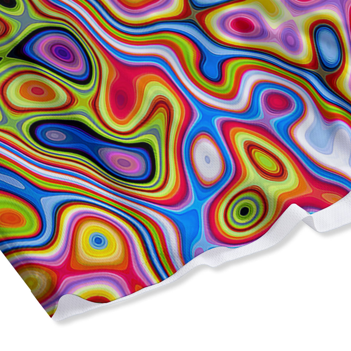 Trippy Rainbow Psychedelic Print Mesh Shorts