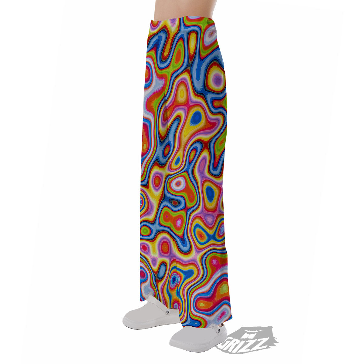 Trippy Rainbow Psychedelic Print Pajama Pants-grizzshop