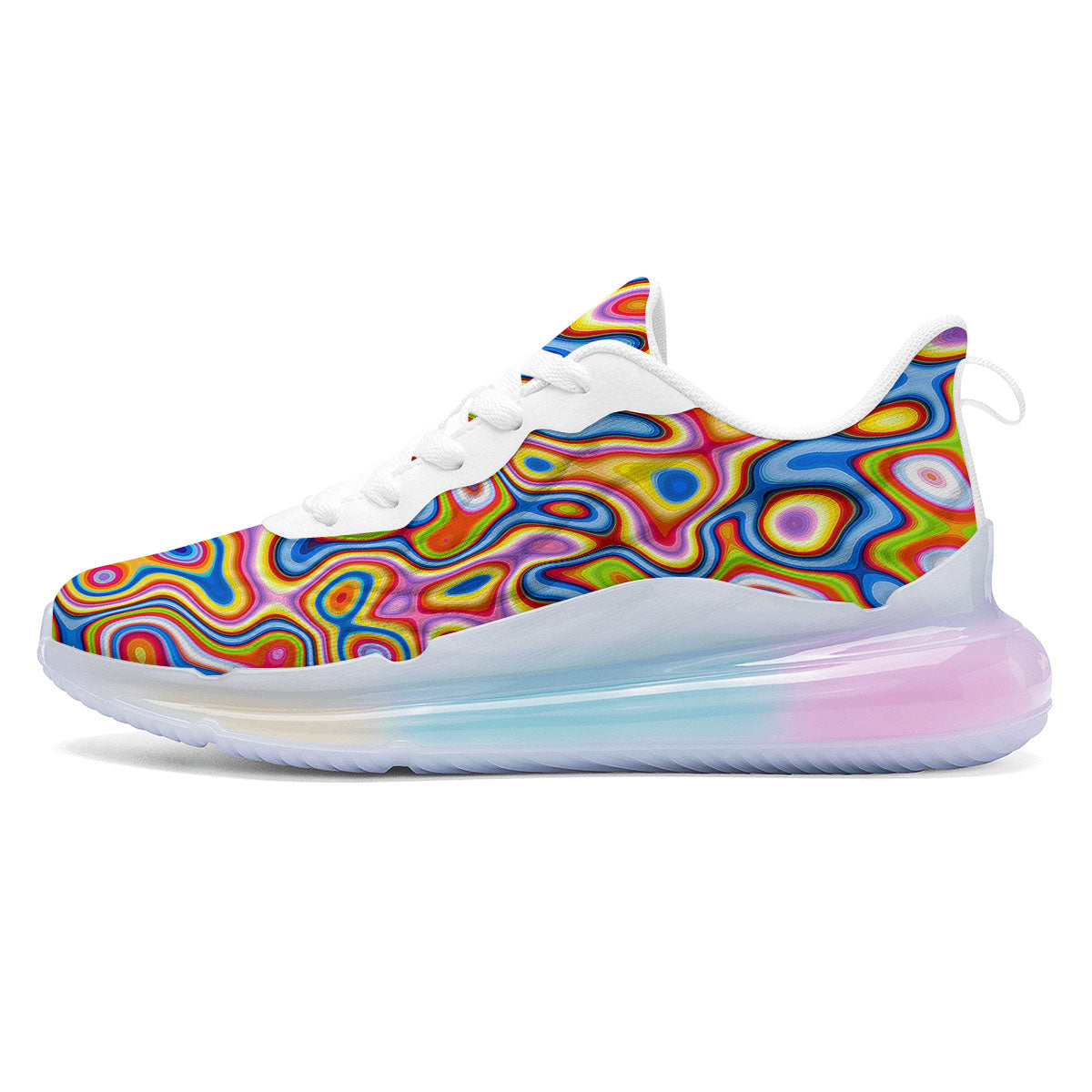 Trippy Rainbow Psychedelic Print Running Sneakers-grizzshop