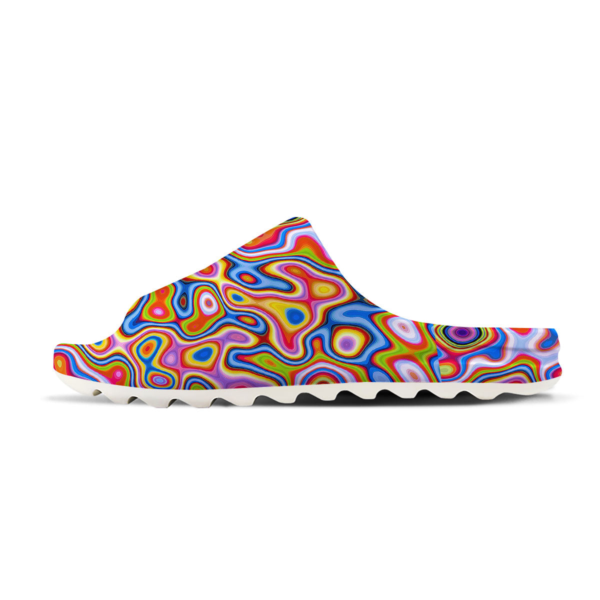 Trippy Rainbow Psychedelic Print Sandals-grizzshop
