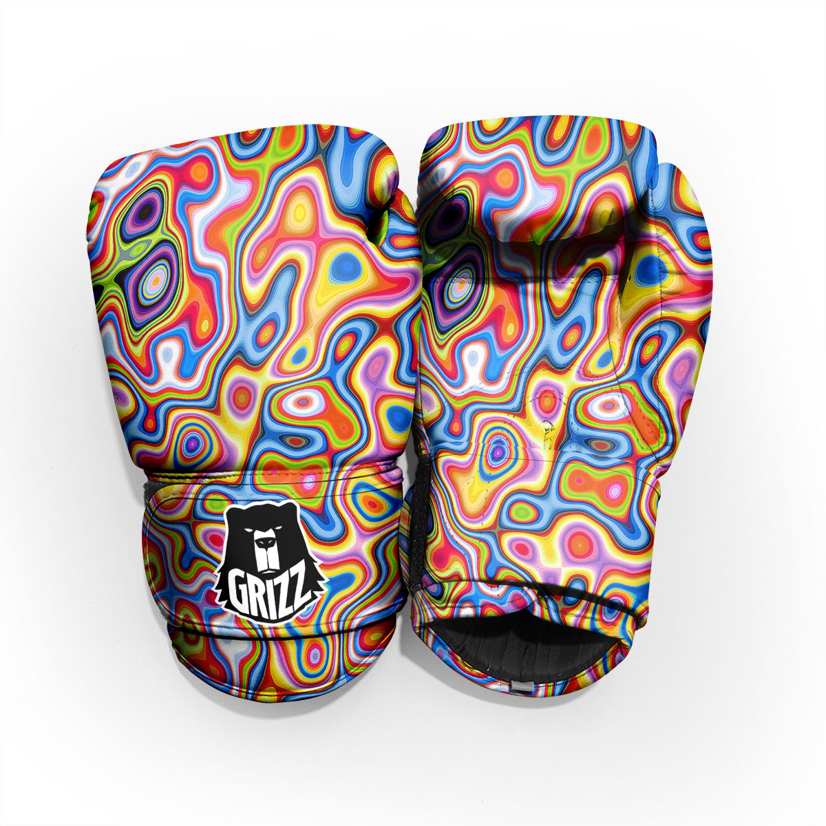 Trippy Rainbow Psychedelic Print Pro Boxing Glove
