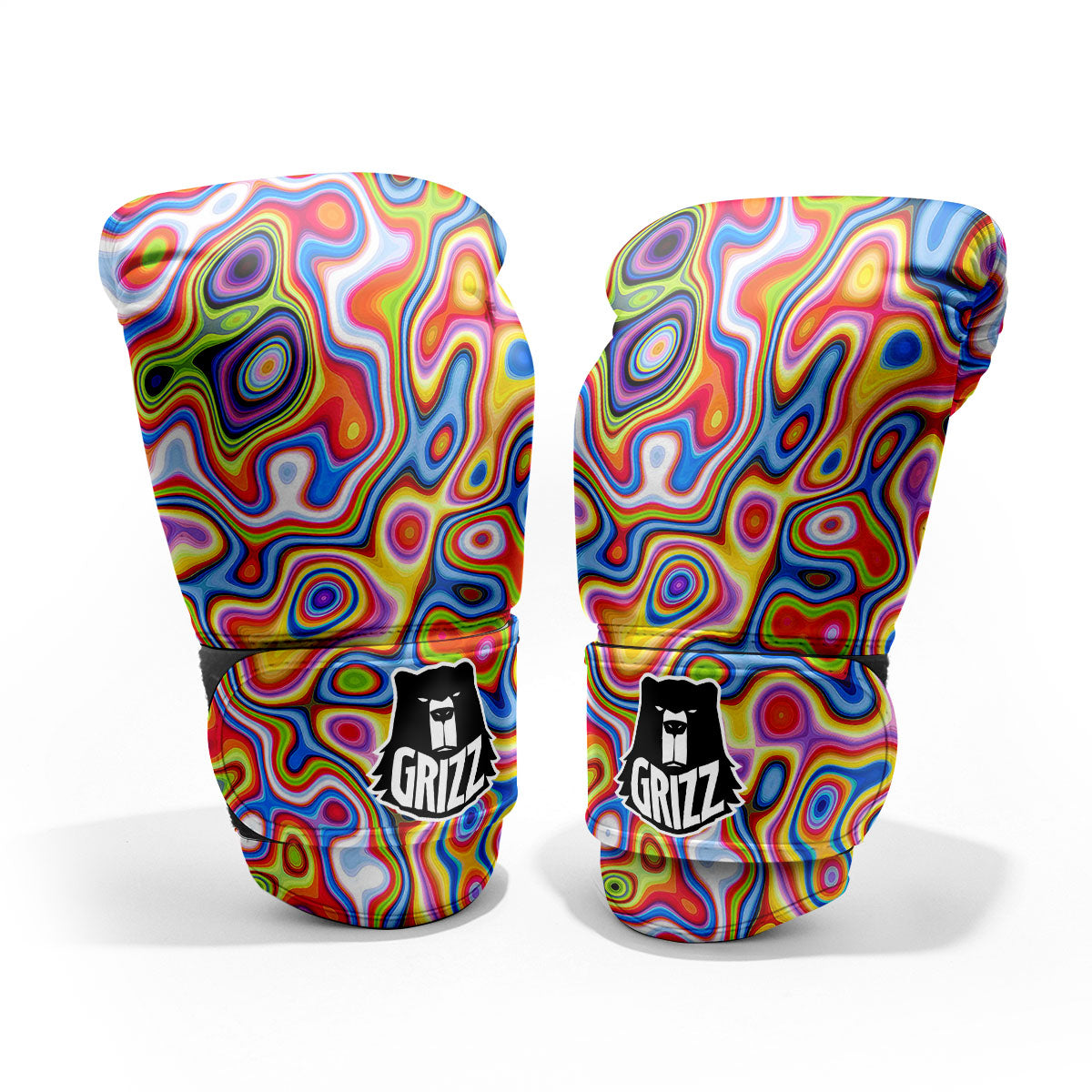 Trippy Rainbow Psychedelic Print Pro Boxing Glove