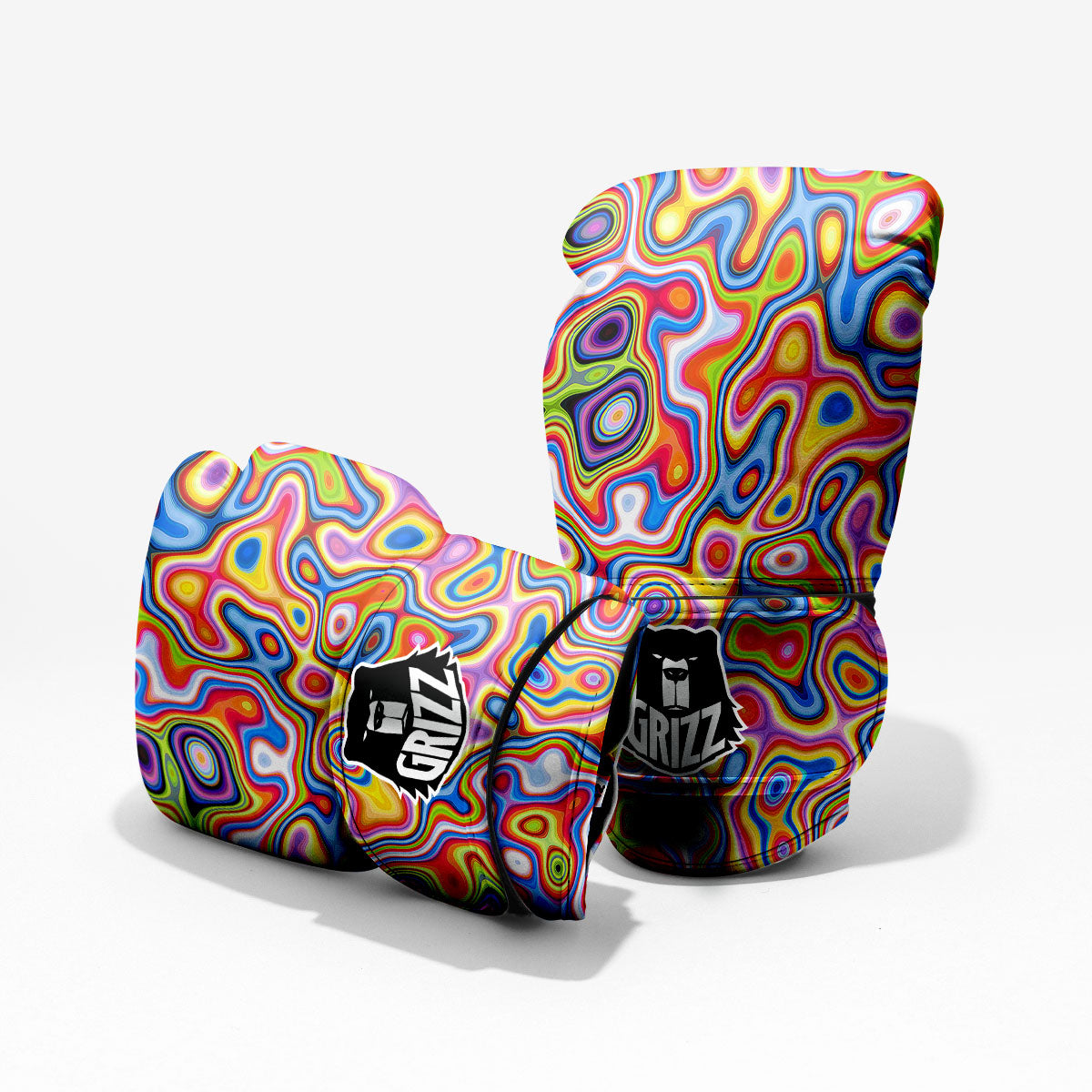 Trippy Rainbow Psychedelic Print Pro Boxing Glove