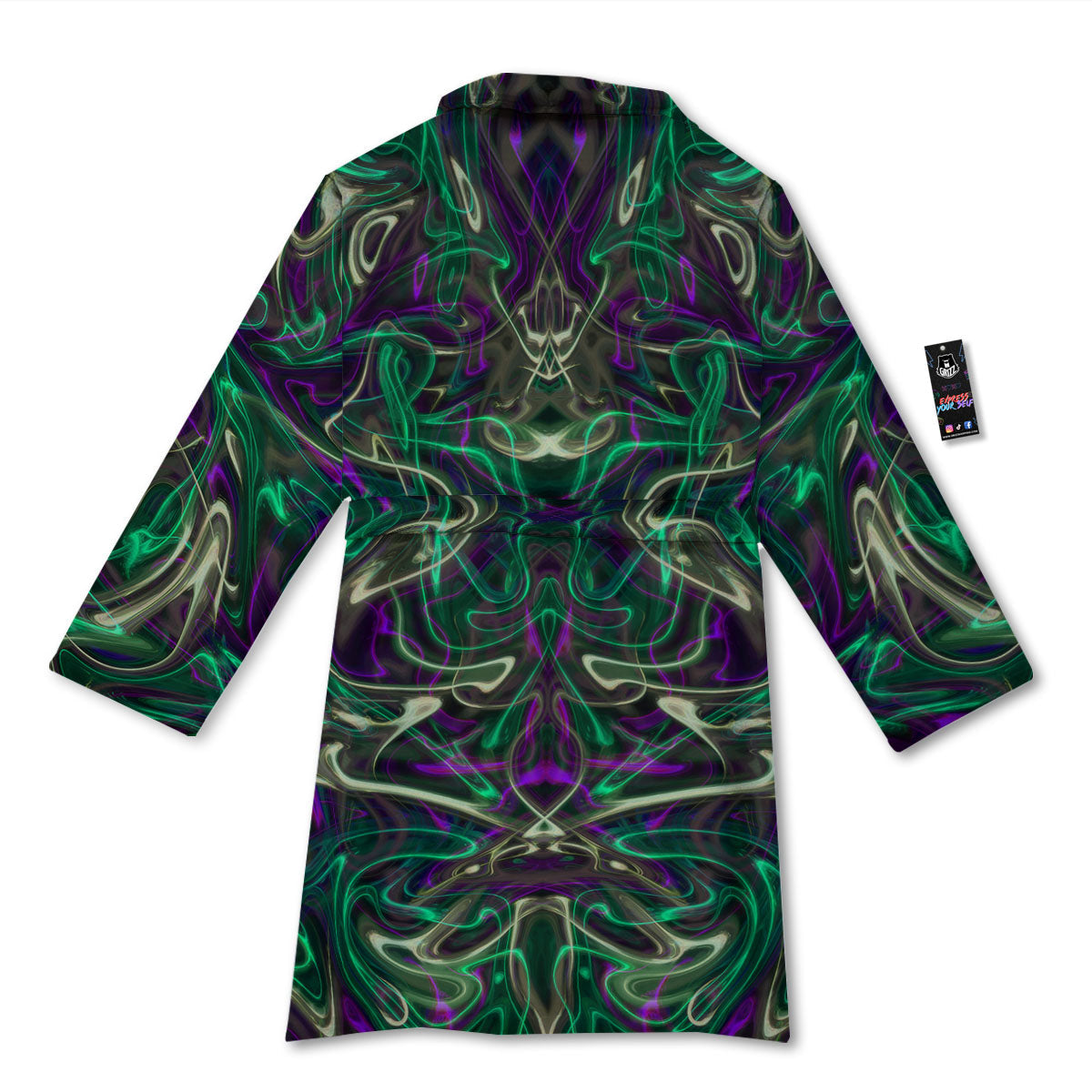 Trippy Smoke Psychedelic Print Bathrobe-grizzshop