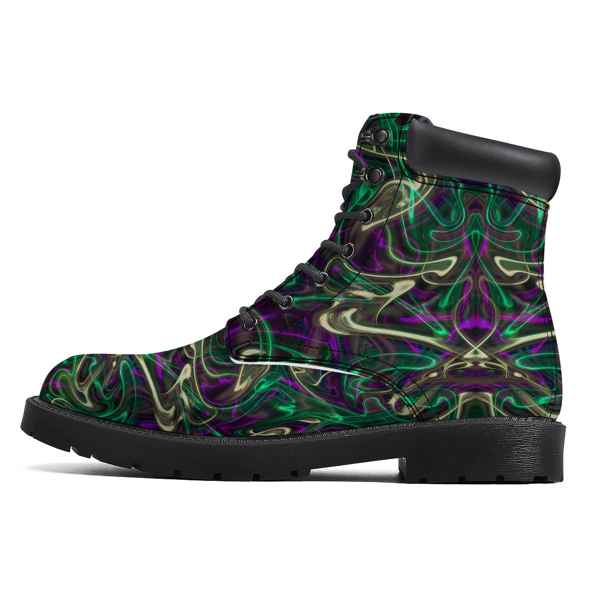 Trippy Smoke Psychedelic Print Boots-grizzshop