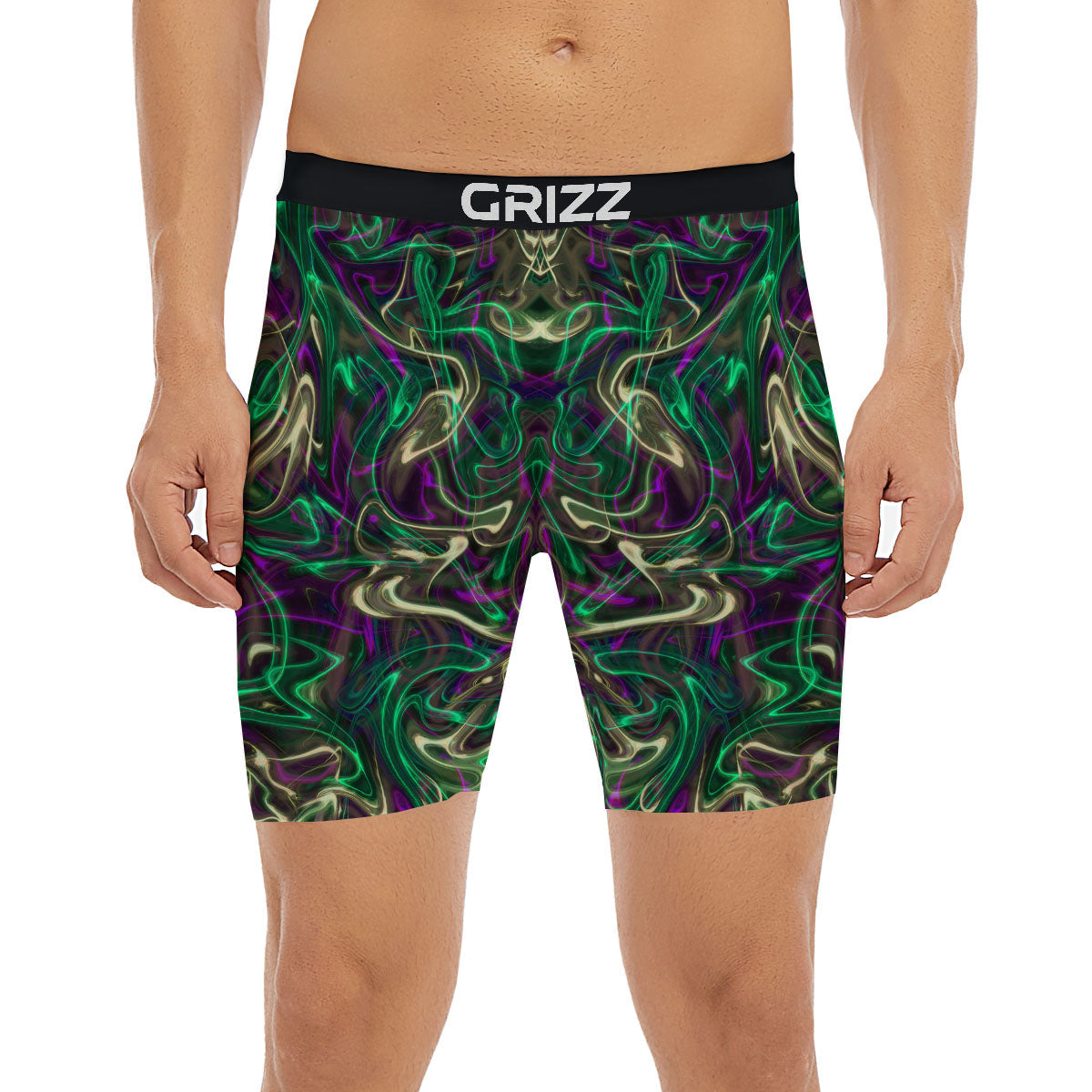 Trippy Smoke Psychedelic Print Boxer Briefs-grizzshop