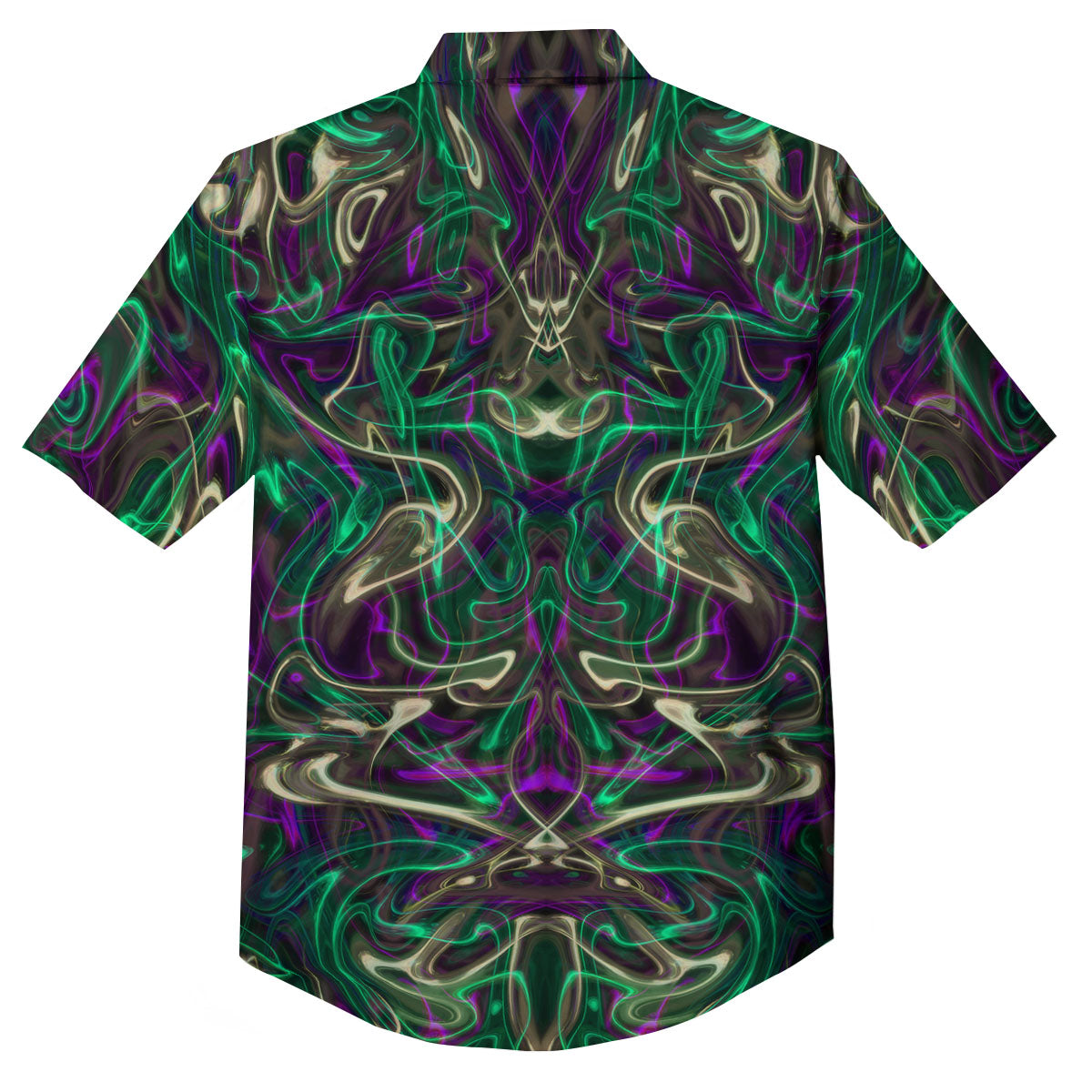 Trippy Smoke Psychedelic Print Button Up Shirt-grizzshop