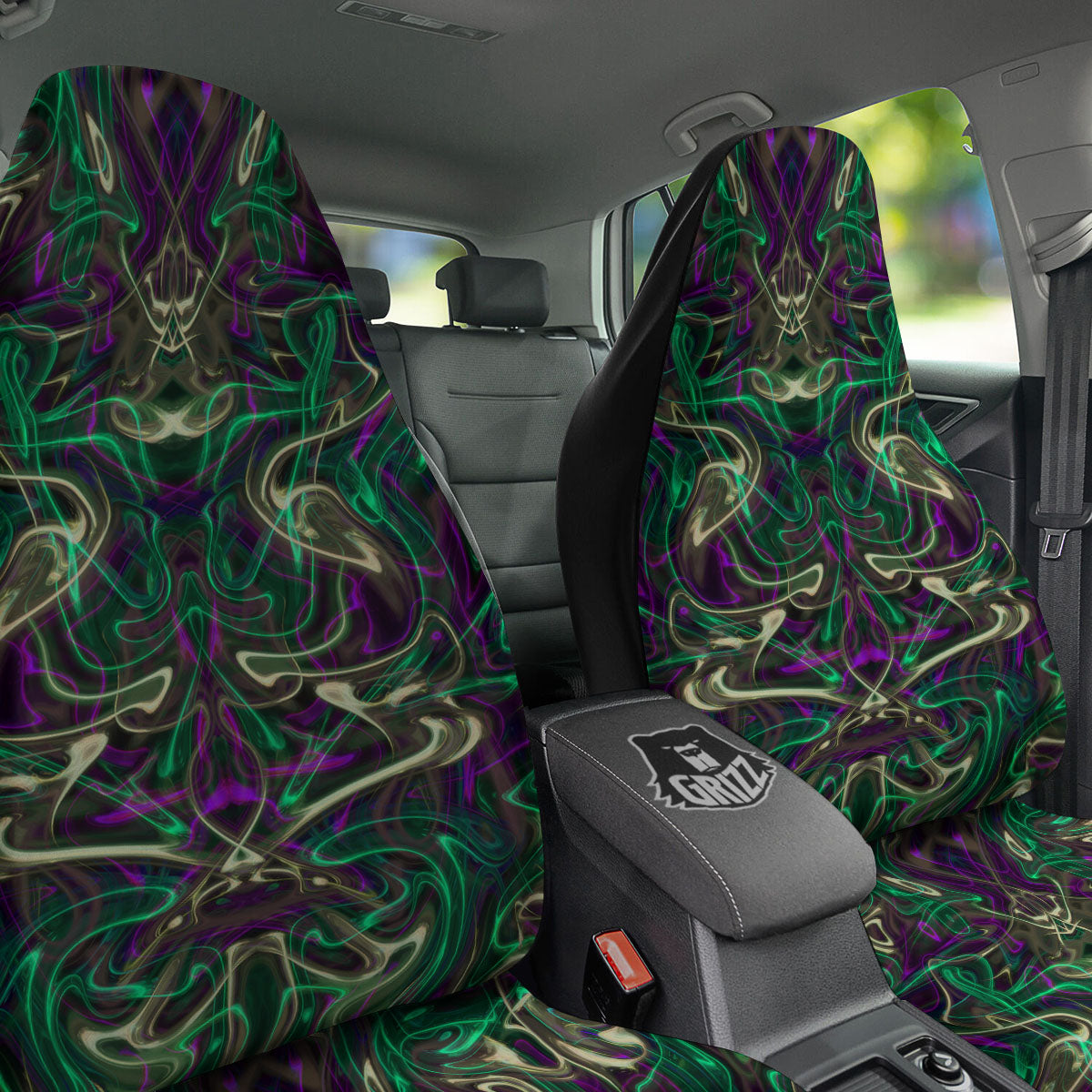 Trippy Smoke Psychedelic Print Car Seat Covers-grizzshop