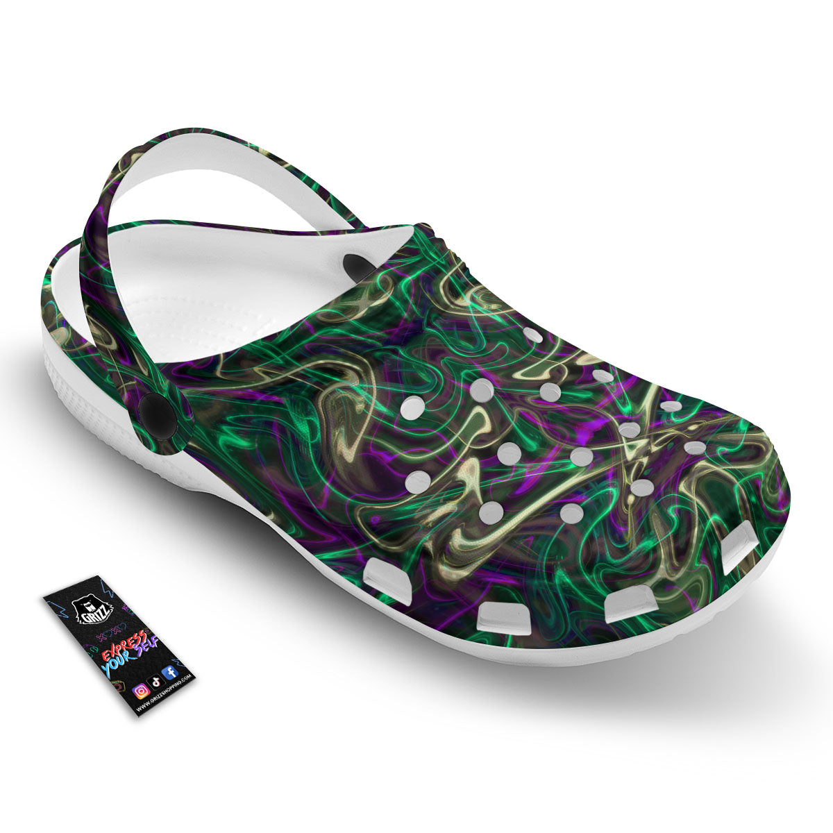 Trippy Smoke Psychedelic Print Clog-grizzshop