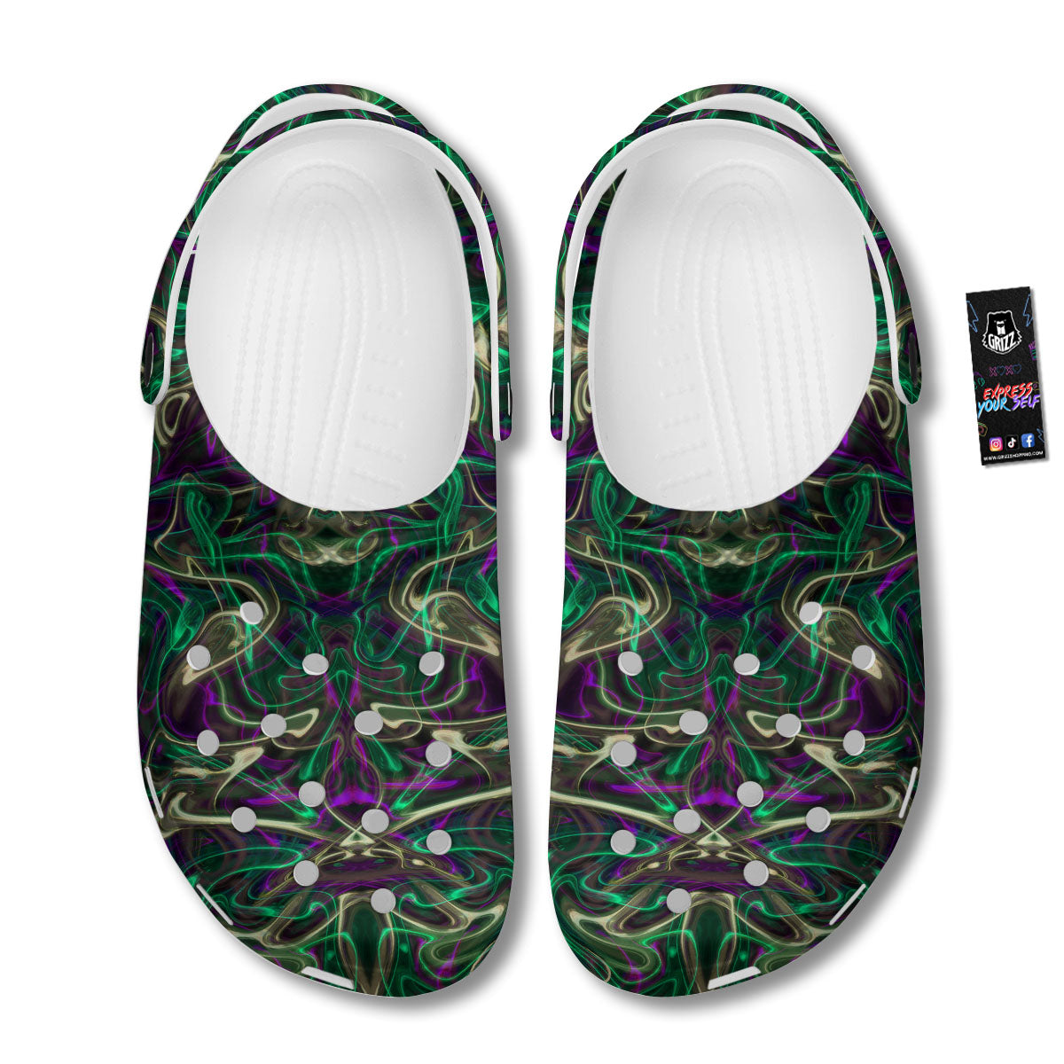 Trippy Smoke Psychedelic Print Clog-grizzshop