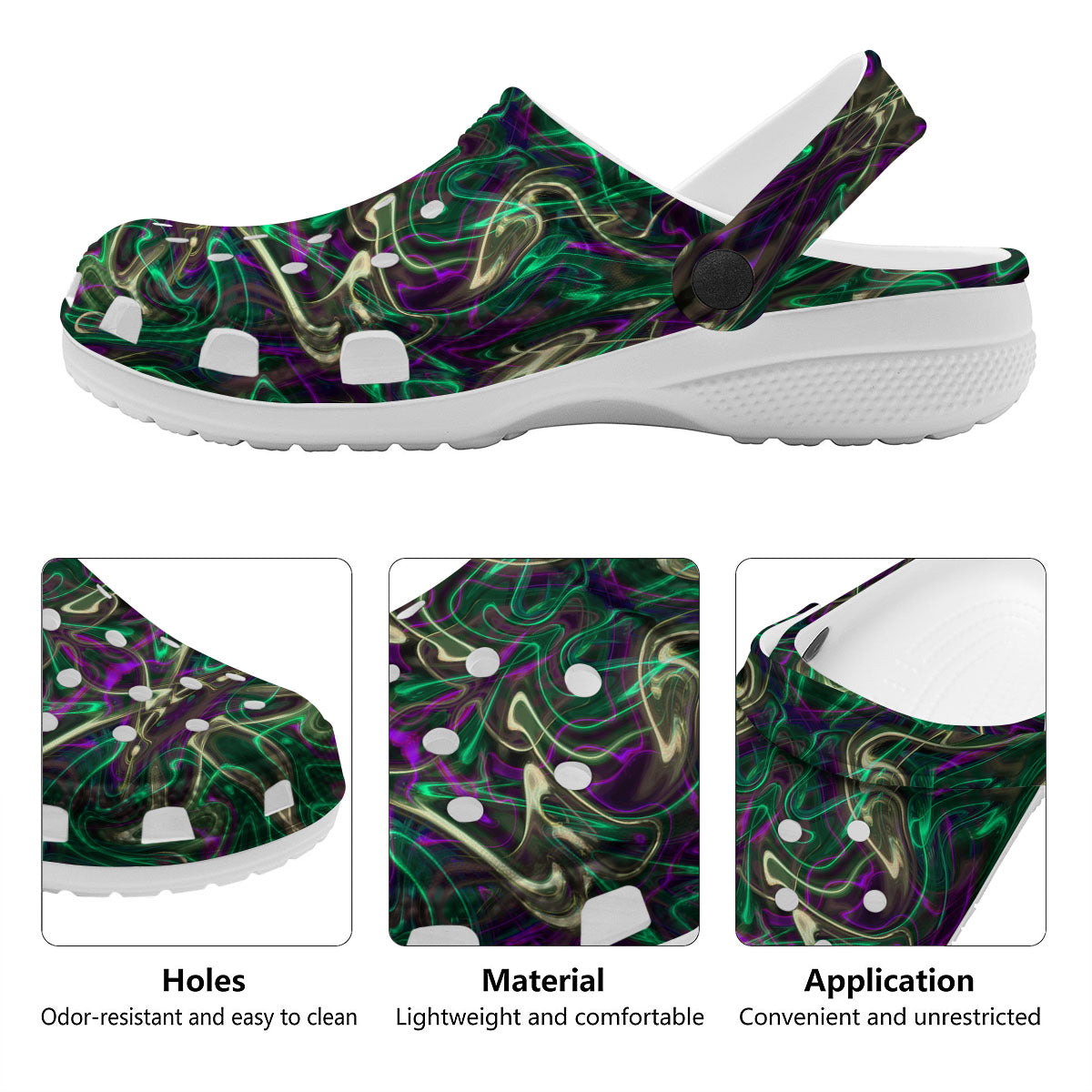 Trippy Smoke Psychedelic Print Clog-grizzshop