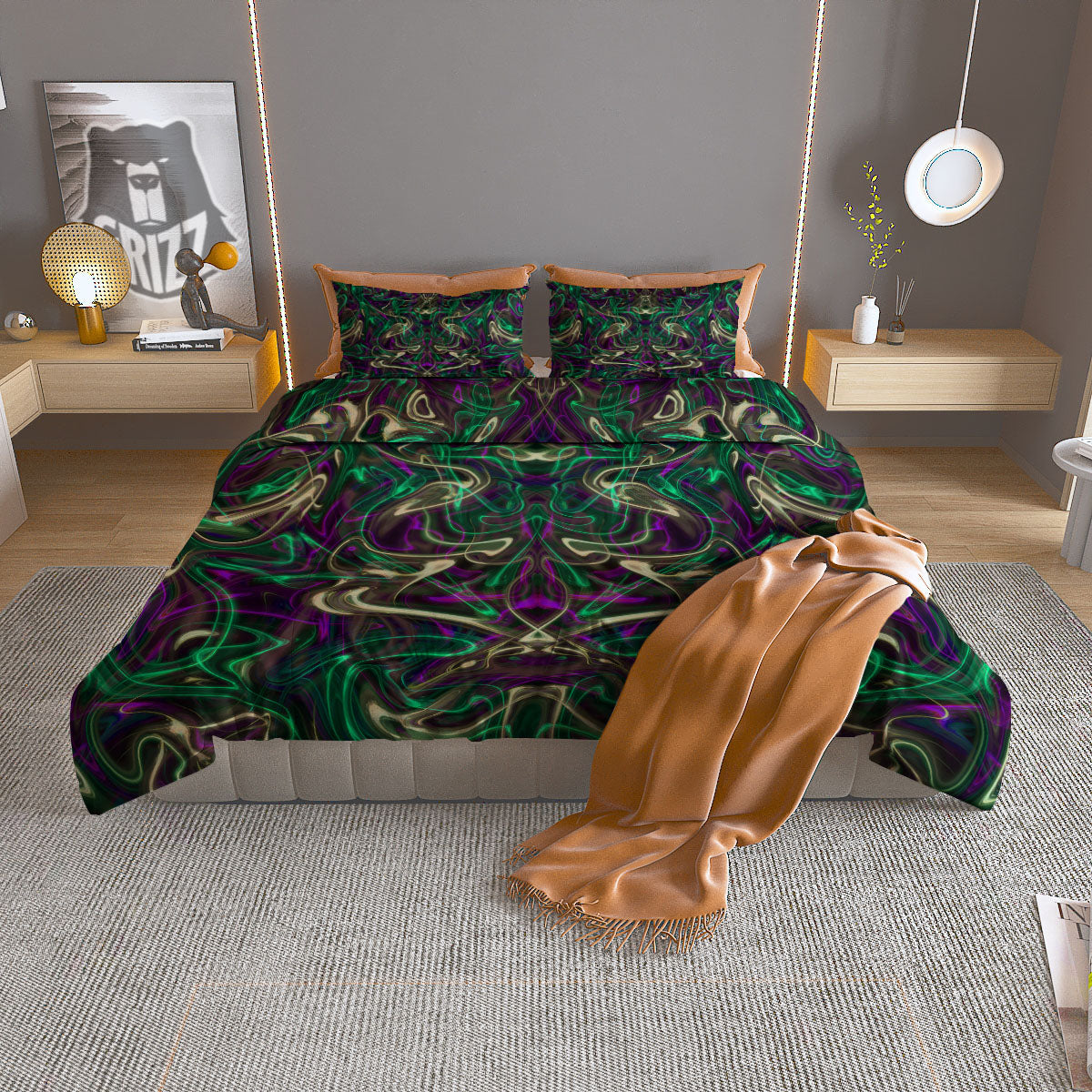 Turtle Tribal Sea Print Pattern Duvet Cover Bedding Set