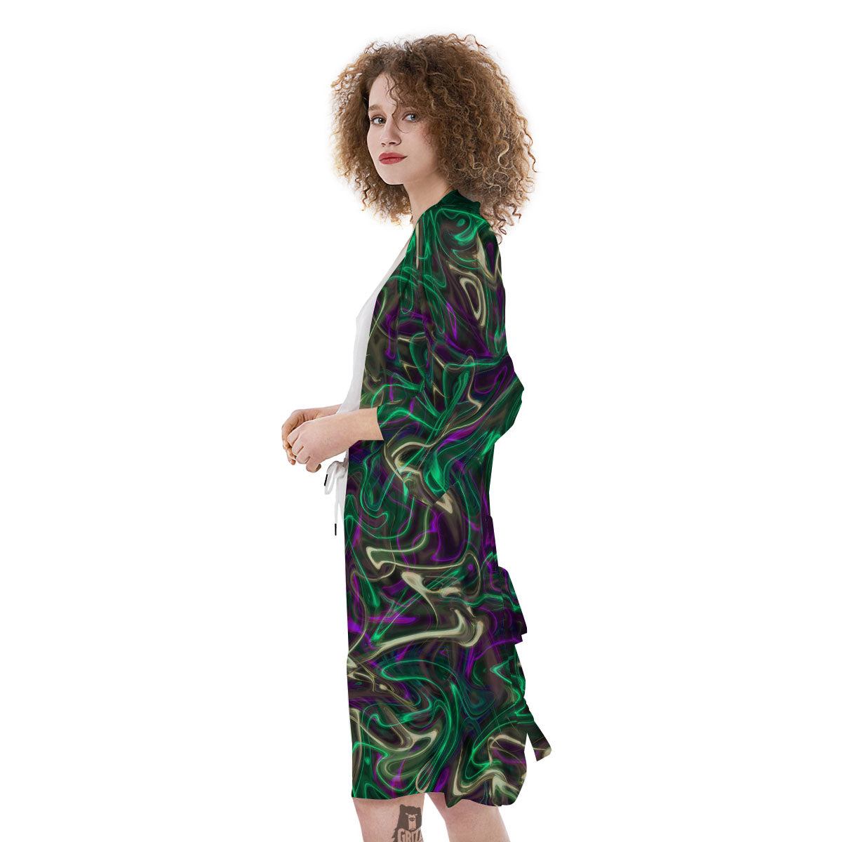 Trippy Smoke Psychedelic Print Kimono-grizzshop