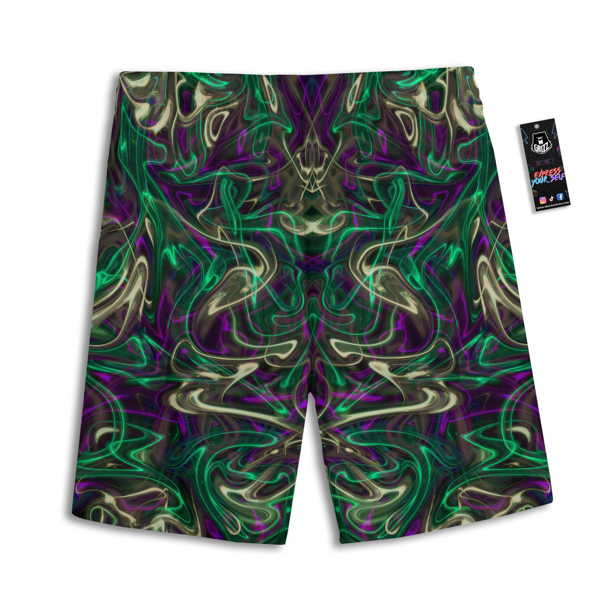 Trippy Smoke Psychedelic Print Men's Athletic Shorts
