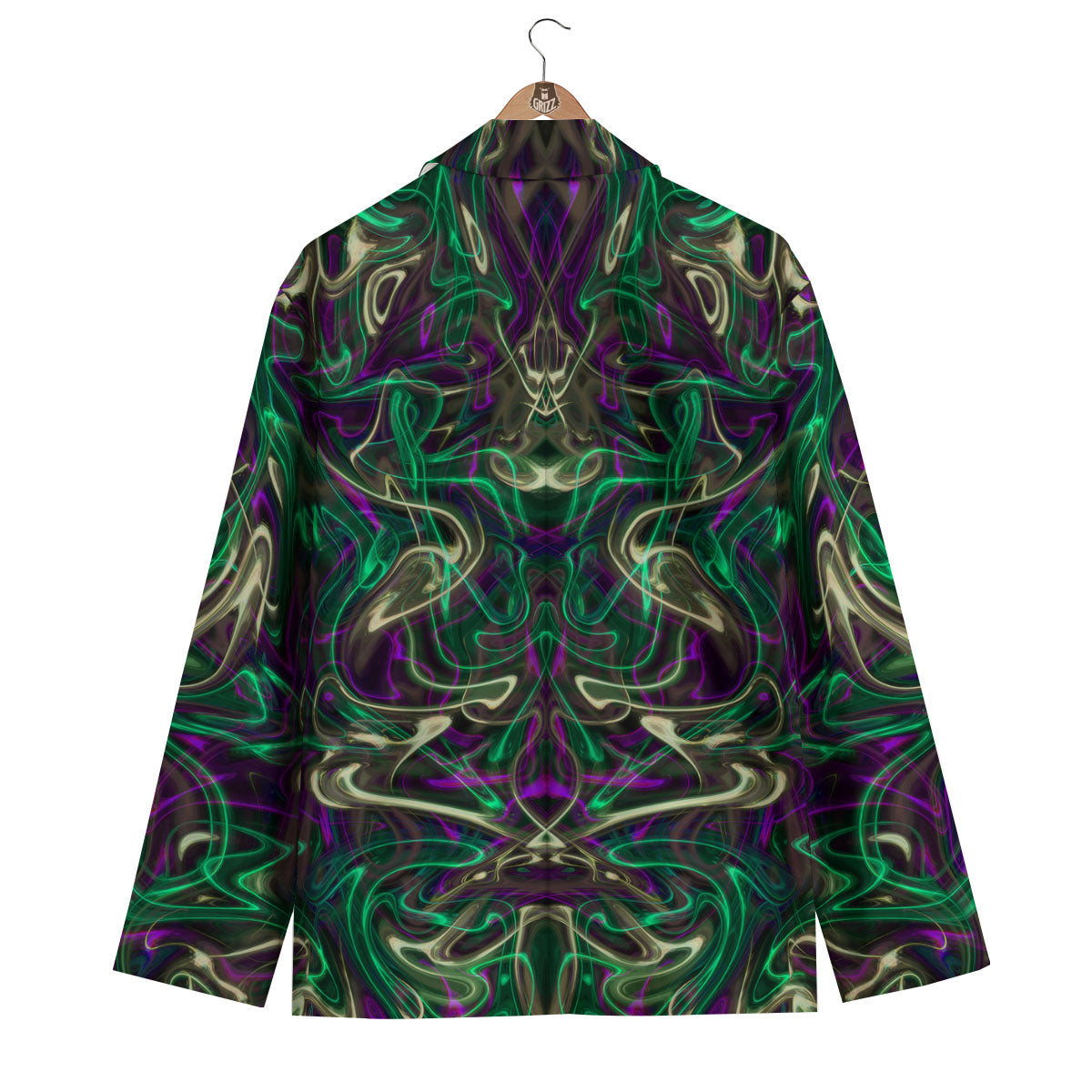Trippy Smoke Psychedelic Print Men's Blazer-grizzshop