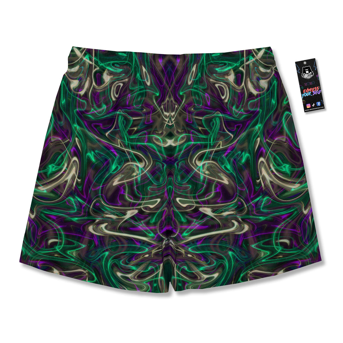 Trippy Smoke Psychedelic Print Men's Running Shorts-grizzshop