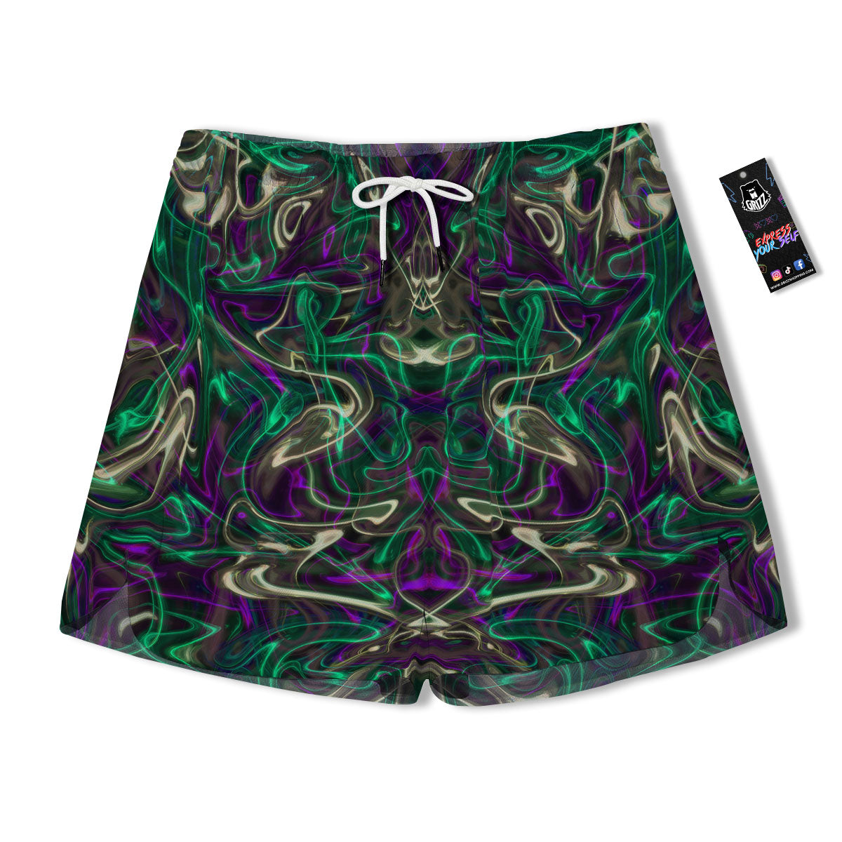 Trippy Smoke Psychedelic Print Men's Running Shorts-grizzshop
