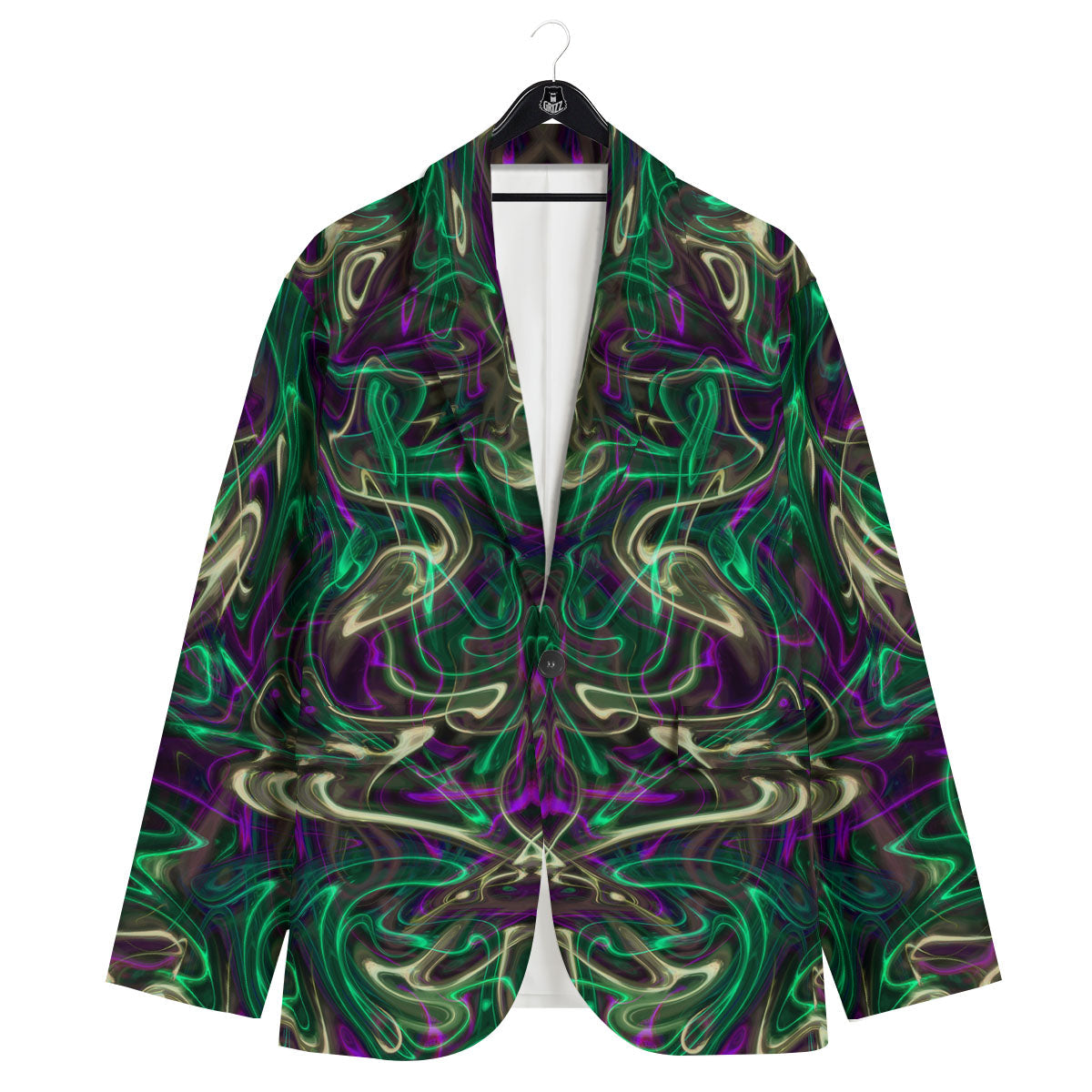 Trippy Smoke Psychedelic Print Men's Sport Coat-grizzshop