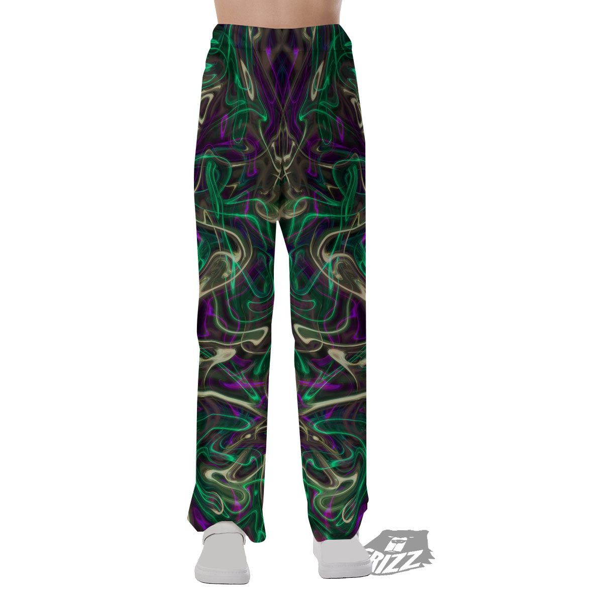 Trippy Smoke Psychedelic Print Pajama Pants-grizzshop