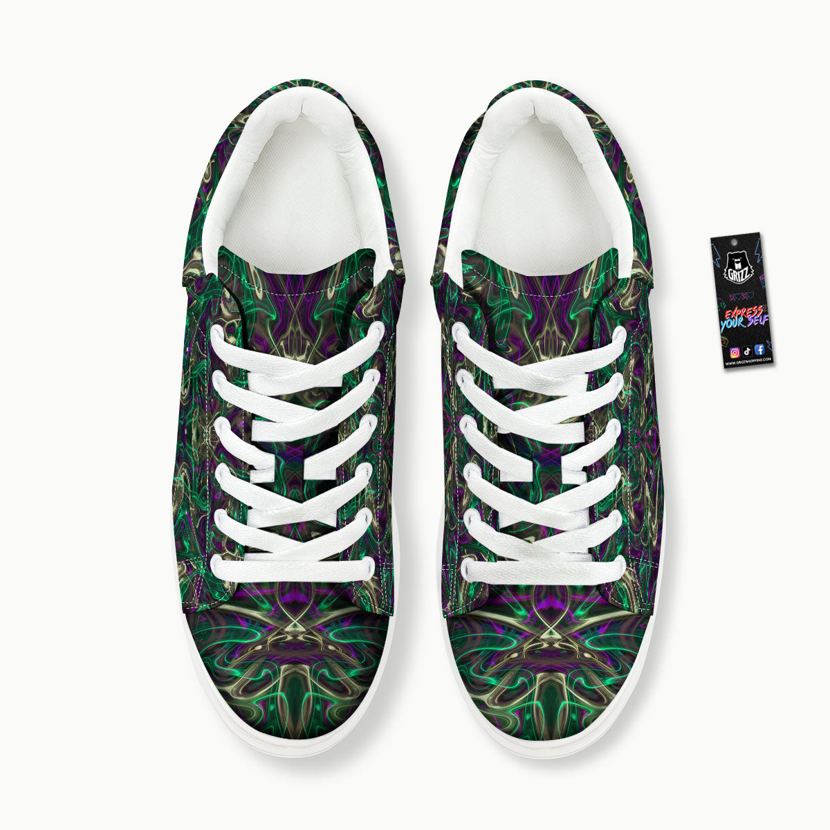Trippy Smoke Psychedelic Print Platform Shoes-grizzshop