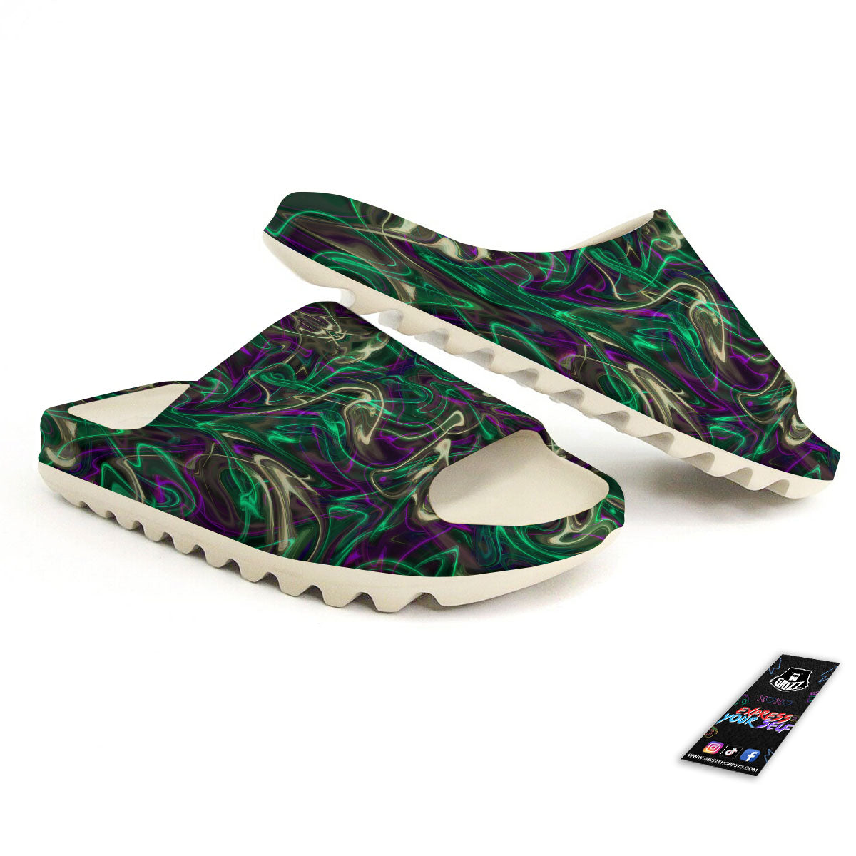 Trippy Smoke Psychedelic Print Sandals-grizzshop