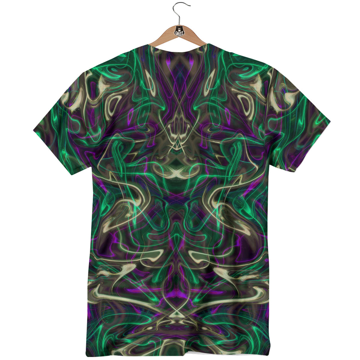 Trippy Smoke Psychedelic Print T-Shirt-grizzshop