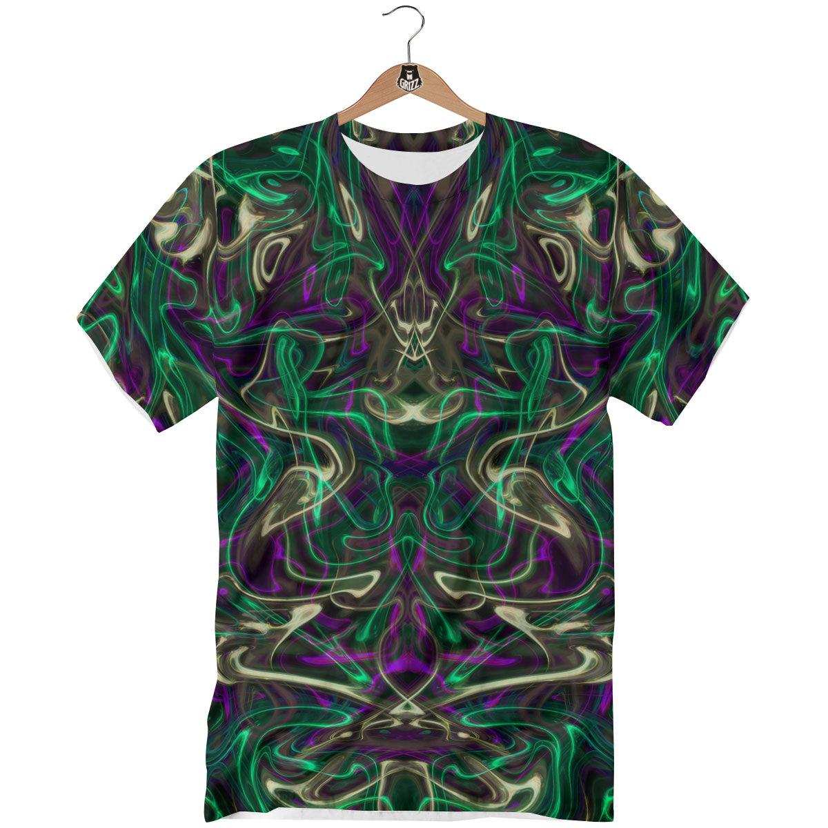 Trippy Smoke Psychedelic Print T-Shirt-grizzshop