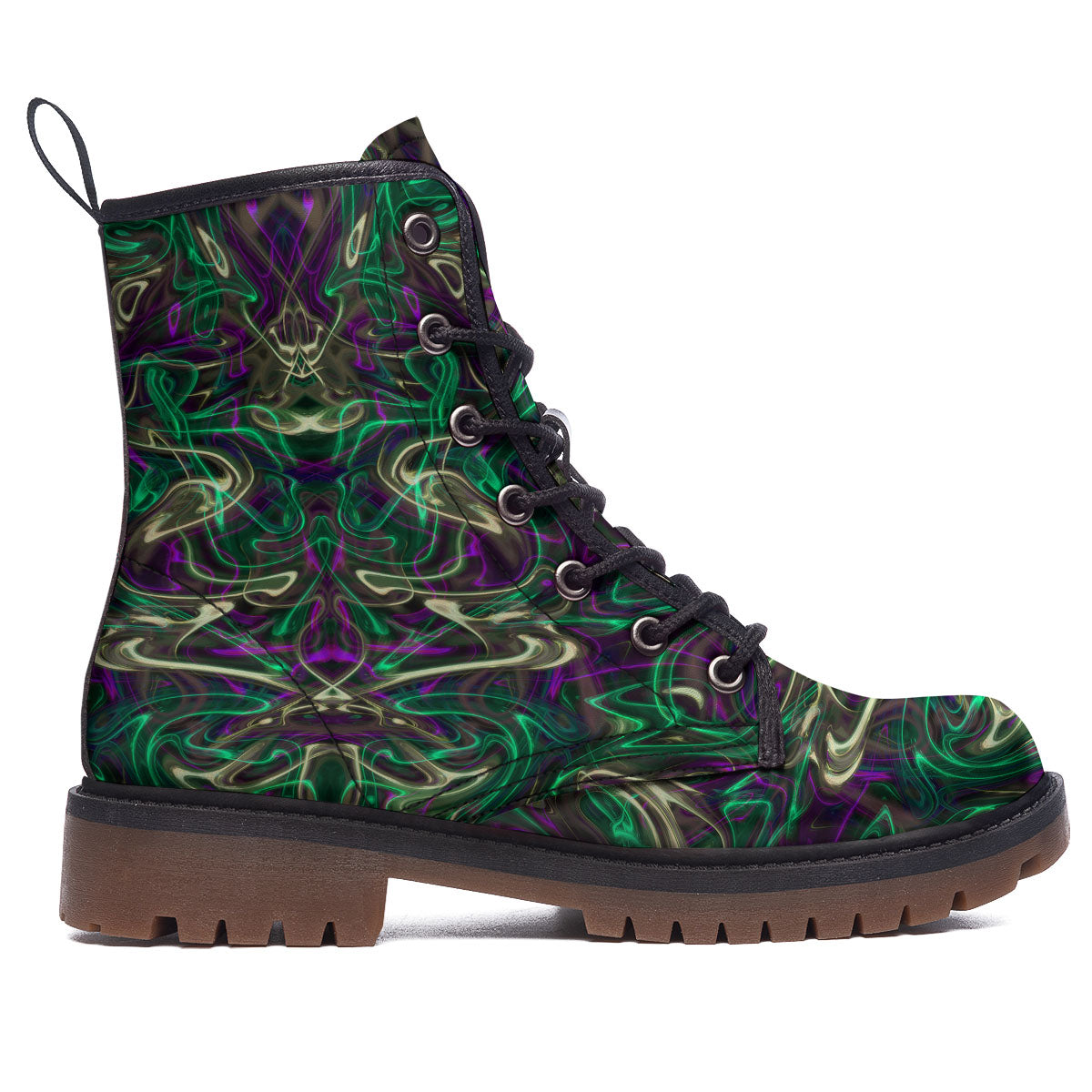 Trippy Smoke Psychedelic Print Work Boots-grizzshop