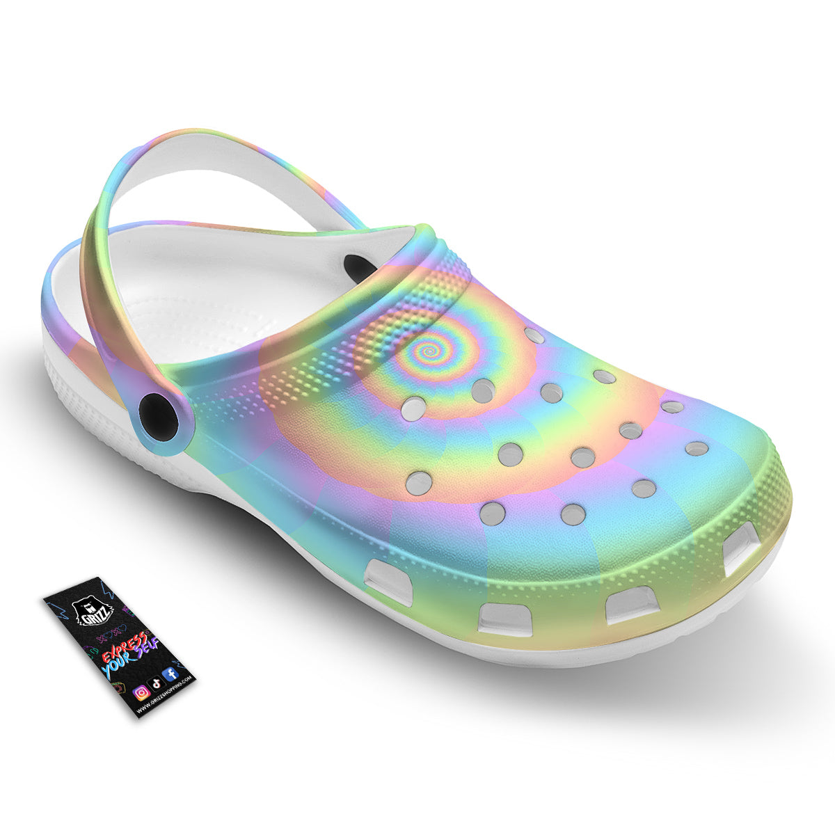 Trippy Spiral Colorful Print Clog-grizzshop