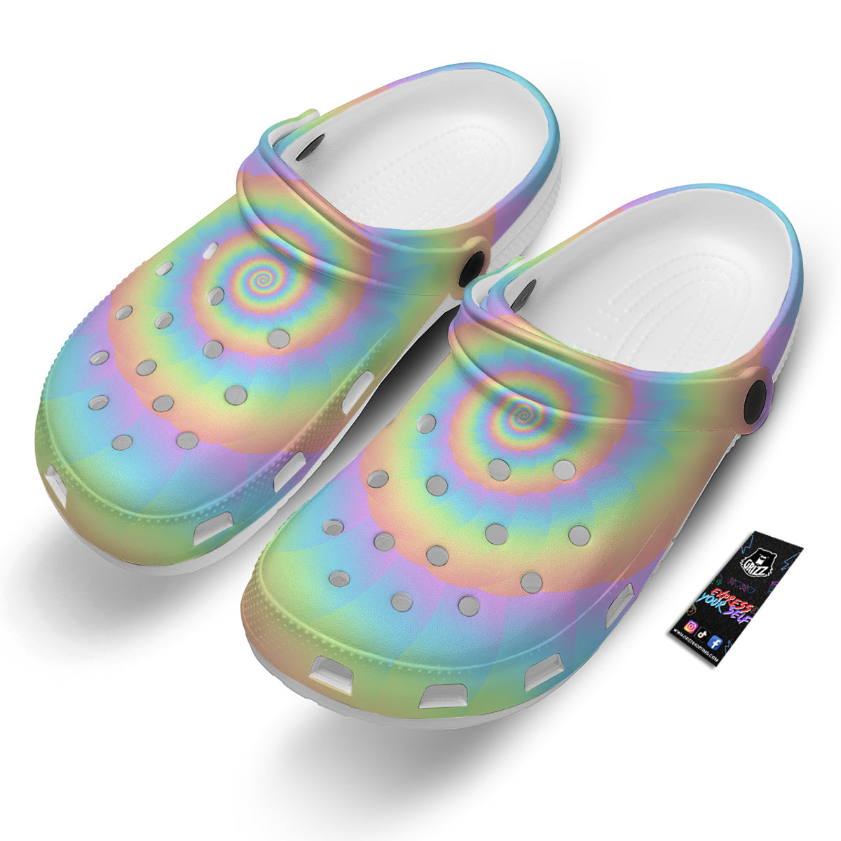 Trippy Spiral Colorful Print Clog-grizzshop