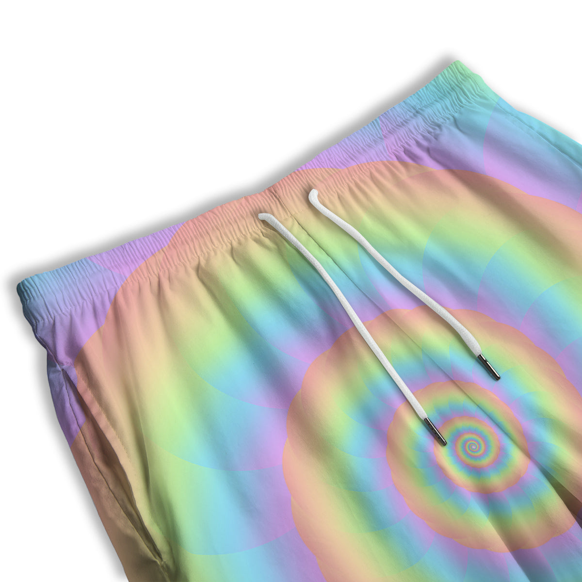 Trippy Spiral Colorful Print Men's Athletic Shorts