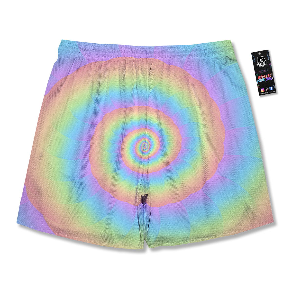 Trippy Spiral Colorful Print Men's Running Shorts-grizzshop