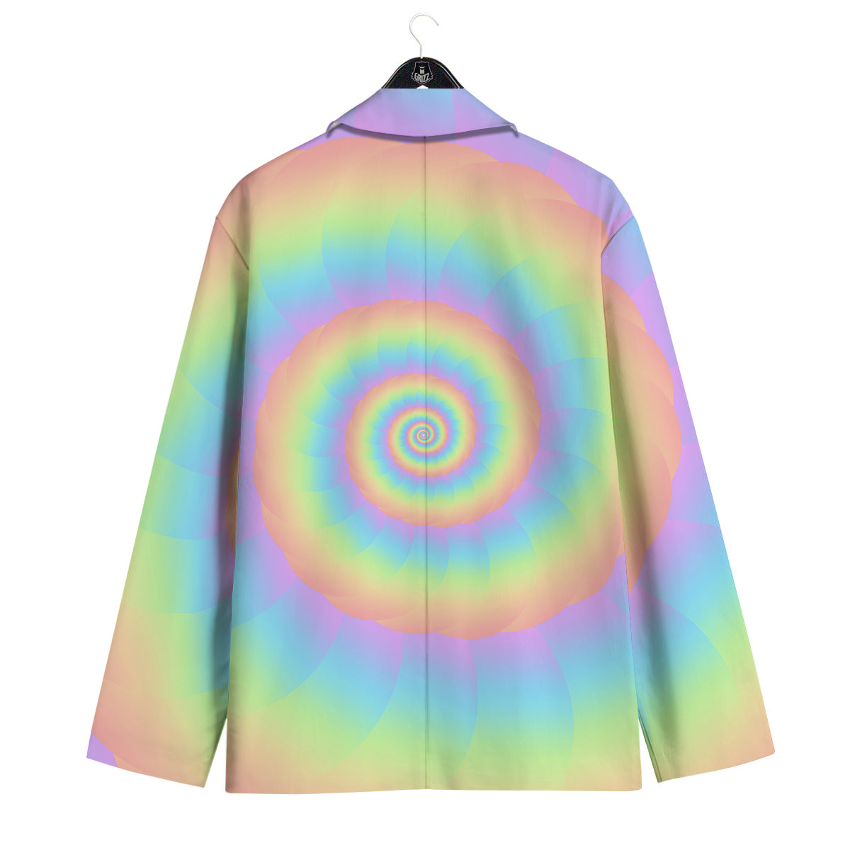 Trippy Spiral Colorful Print Men's Sport Coat-grizzshop