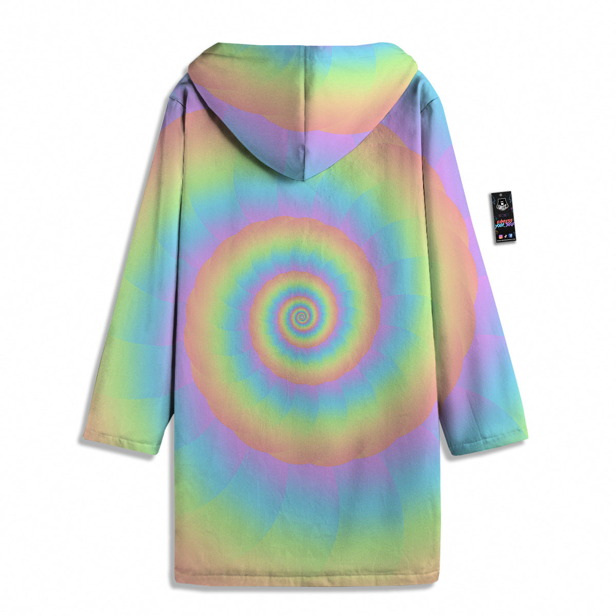 Trippy Spiral Colorful Print Men's Windbreaker Jacket