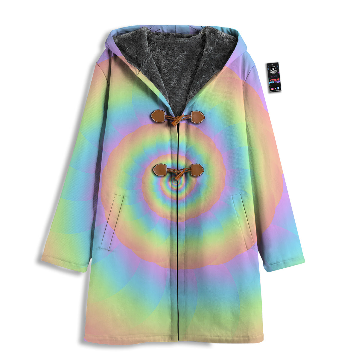 Trippy Spiral Colorful Print Men's Windbreaker Jacket