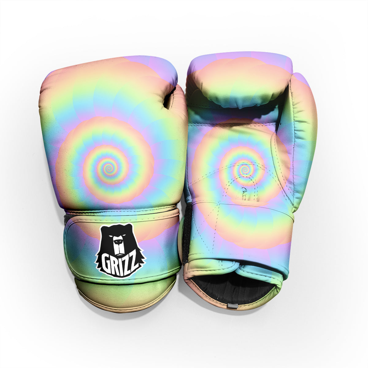 Trippy Spiral Colorful Print Pro Boxing Glove