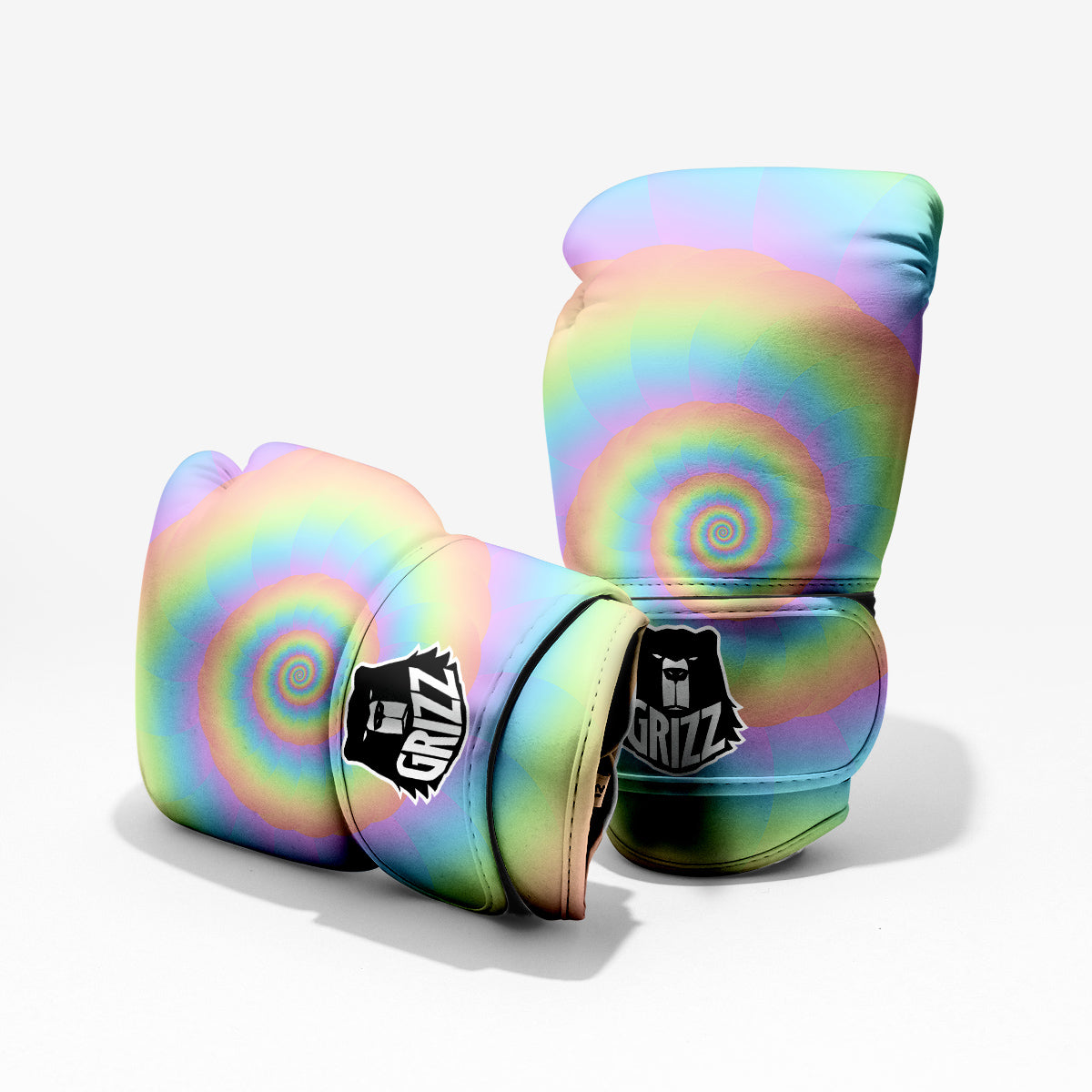 Trippy Spiral Colorful Print Pro Boxing Glove