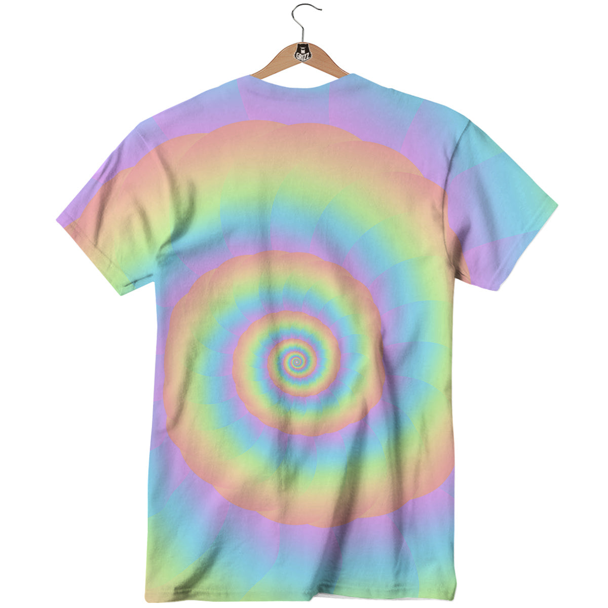 Trippy Spiral Colorful Print T-Shirt-grizzshop