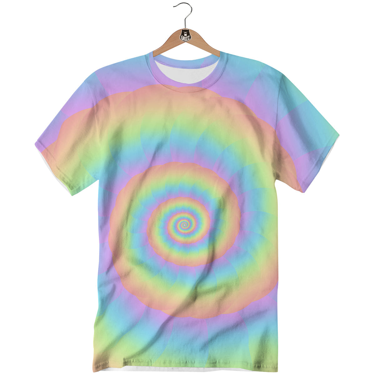 Trippy Spiral Colorful Print T-Shirt-grizzshop