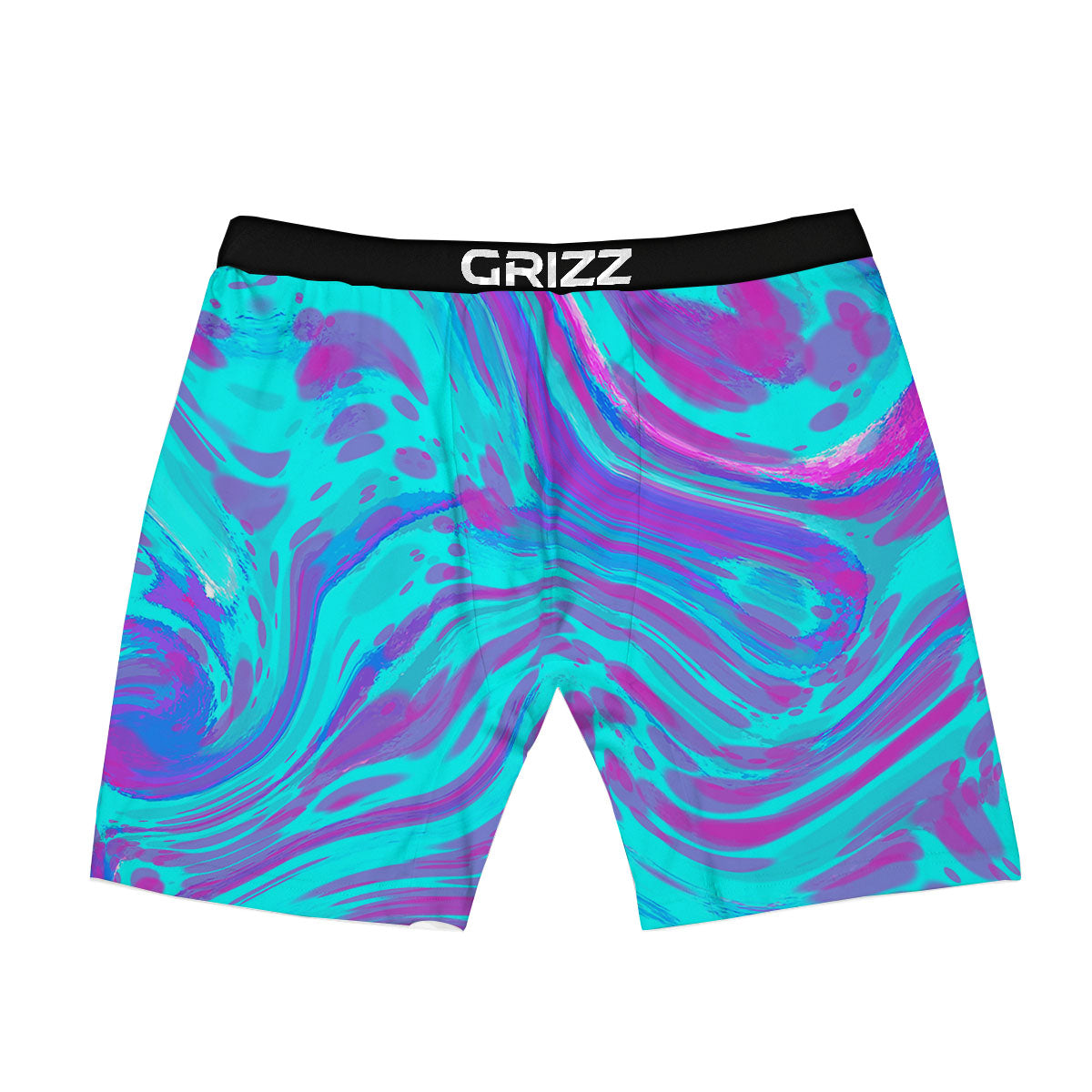 Trippy Turquoise Holographic Print Boxer Briefs-grizzshop