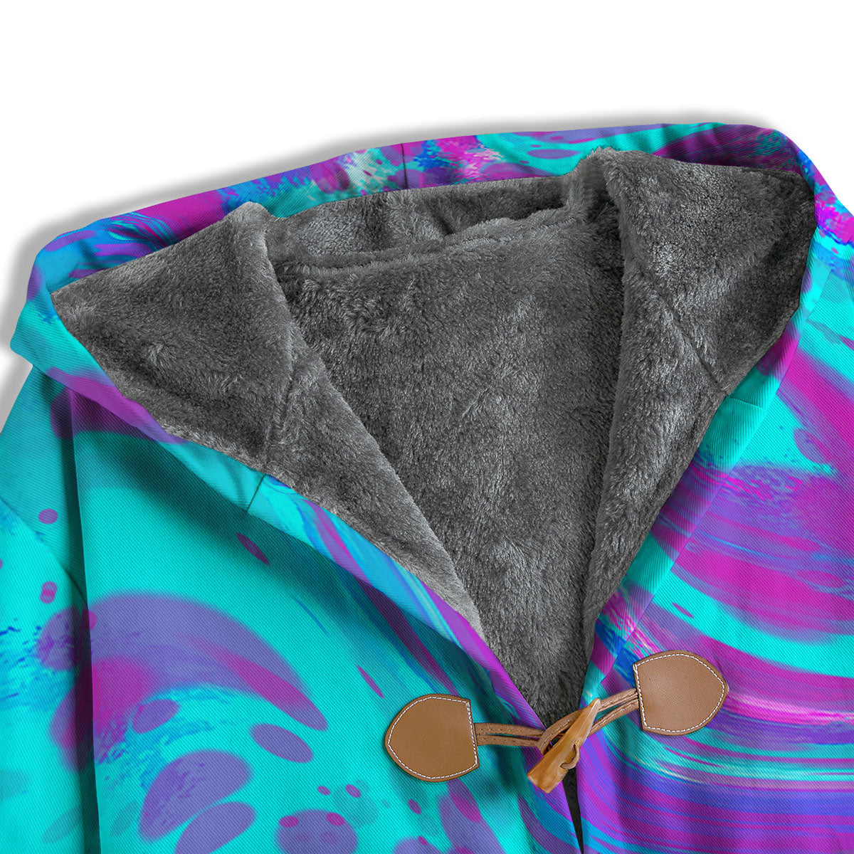 Trippy Turquoise Holographic Print Men's Windbreaker Jacket-grizzshop