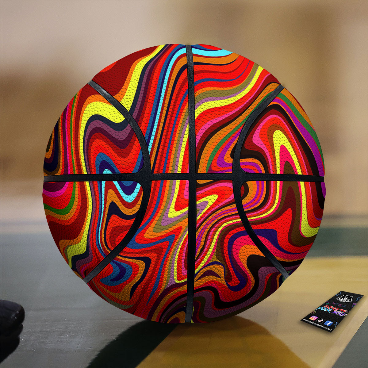 Trippy Abstract Liquid Print Basketball