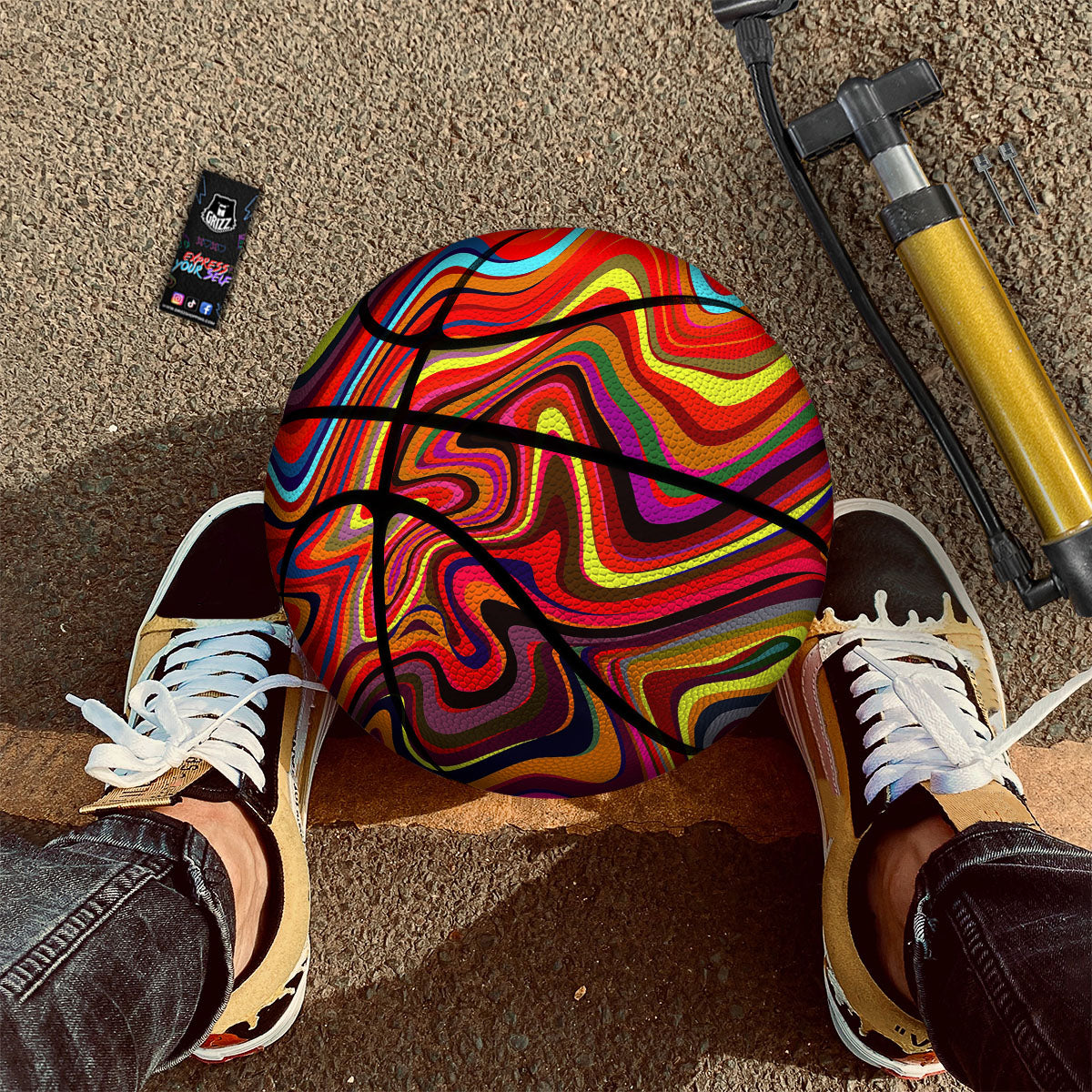 Trippy Abstract Liquid Print Basketball