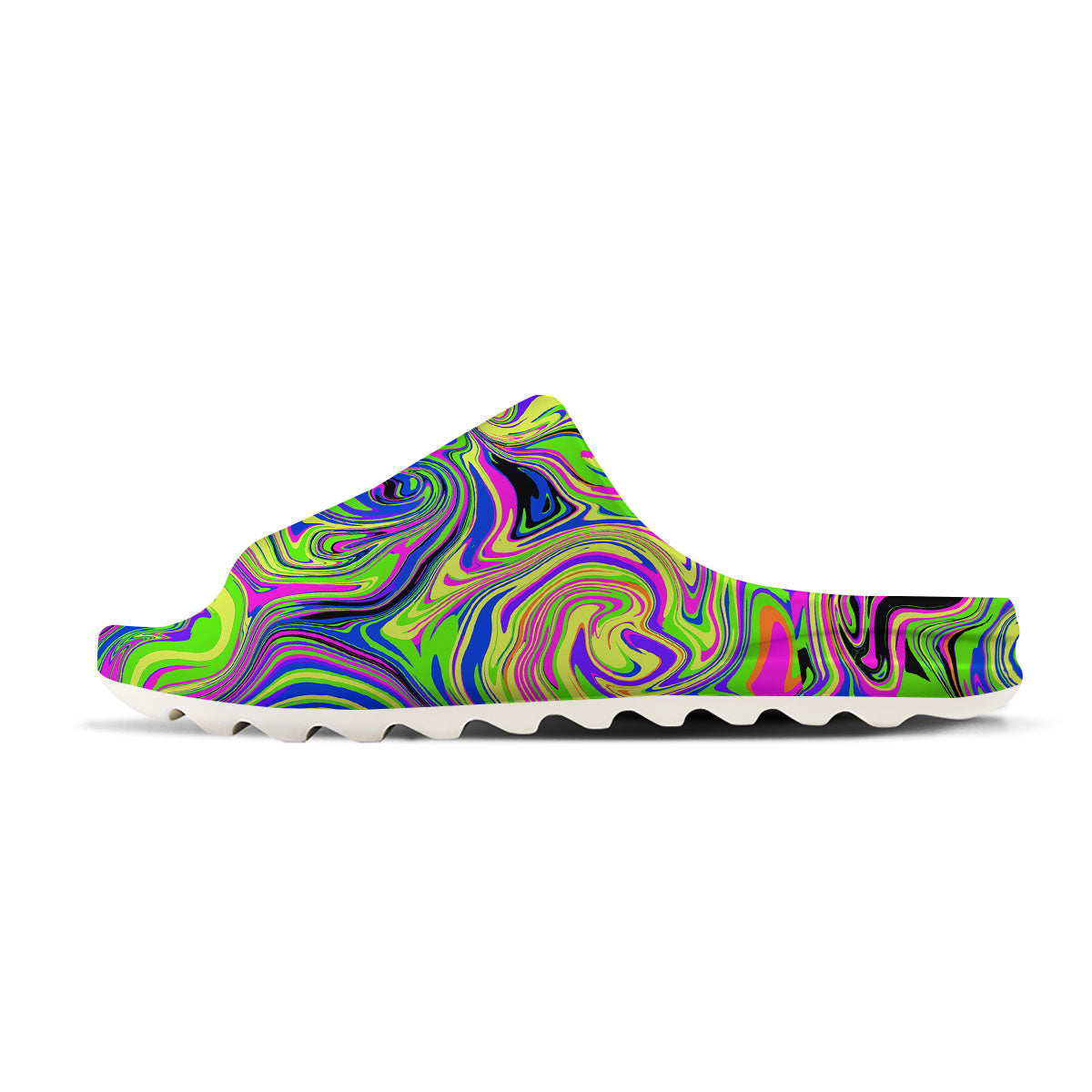 Trippy Abstract Neon Print Sandals-grizzshop