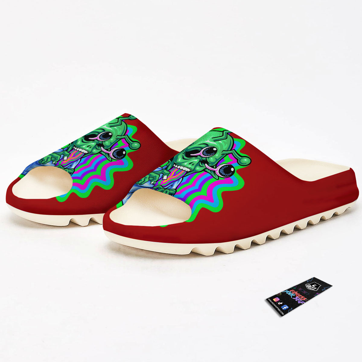 Trippy Alien Crazy Print Sandals-grizzshop