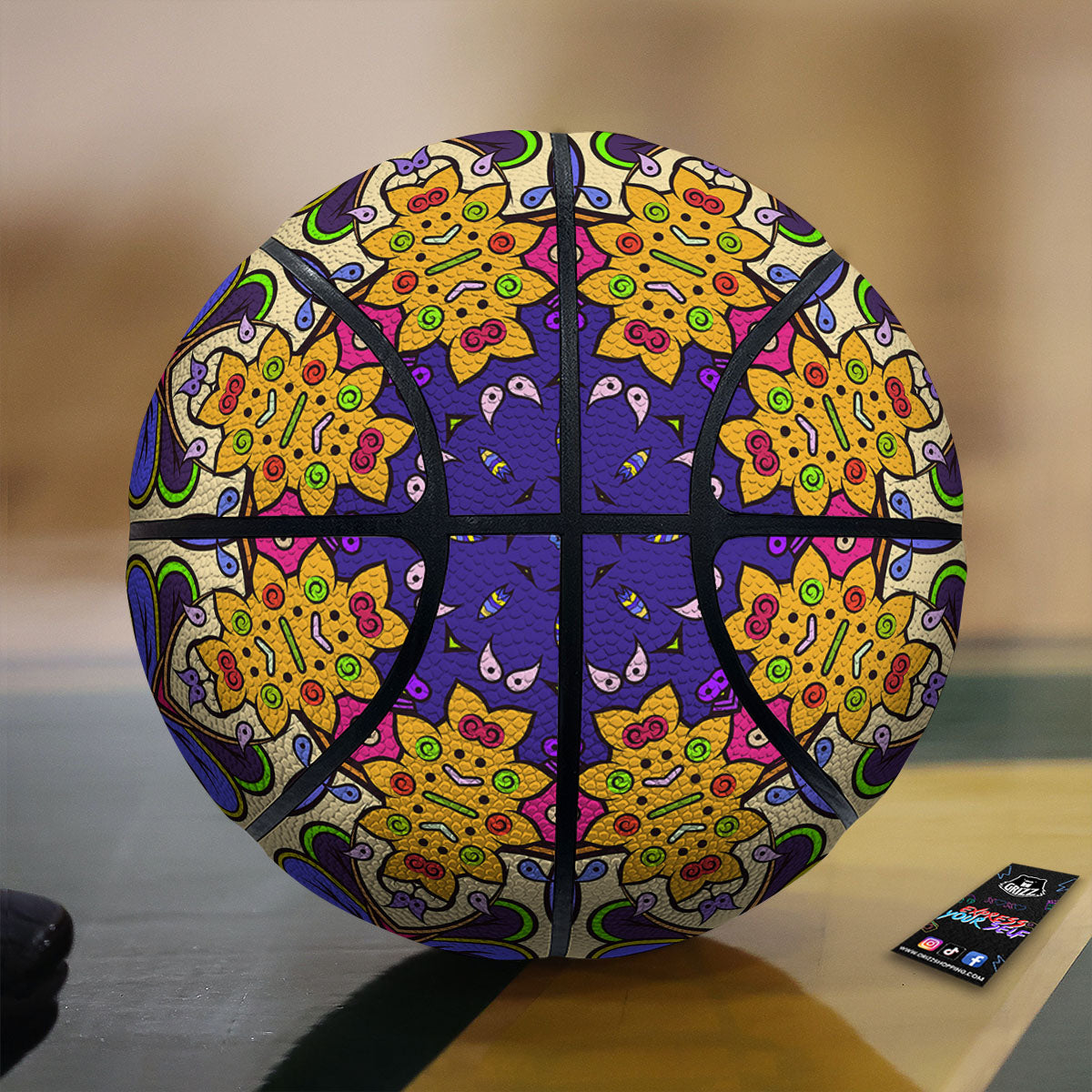 Tulip White Print Pattern Basketball