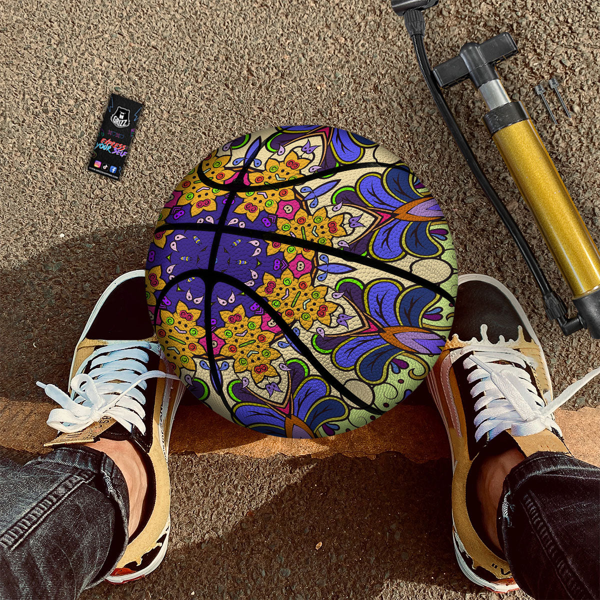 Tulip White Print Pattern Basketball