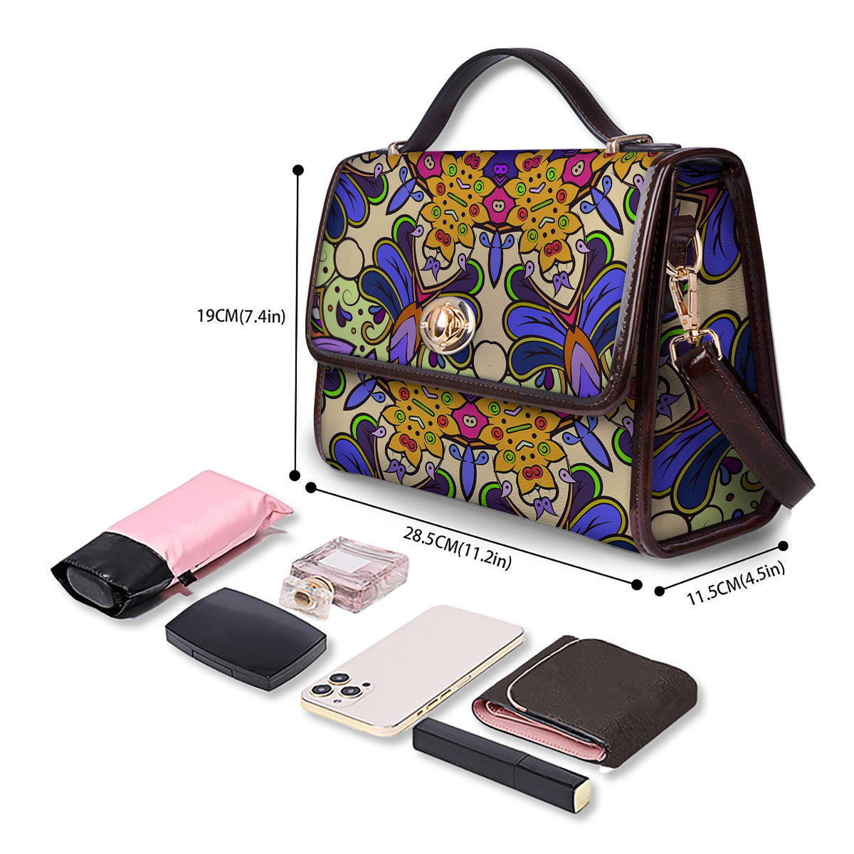 Trippy Psychedelic Ethnic Print Women's Satchel Bag